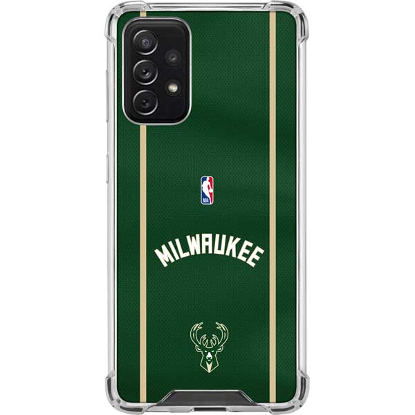 NBA Milwaukee Bucks Jersey Galaxy A72 5G Clear Case