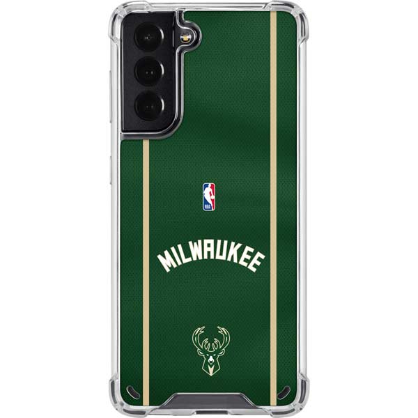 NBA Milwaukee Bucks Jersey Galaxy S21 5G Clear Case