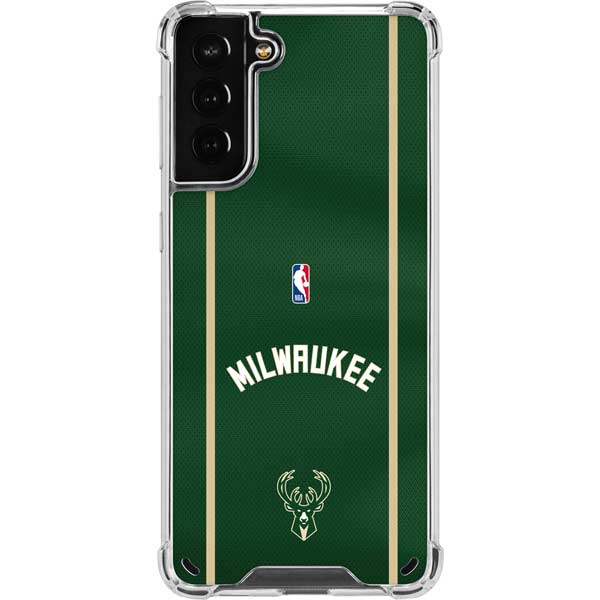 NBA Milwaukee Bucks Jersey Galaxy S21 Plus 5G Clear Case