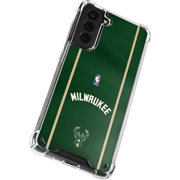 NBA Milwaukee Bucks Jersey Galaxy S21 Plus 5G Clear Case
