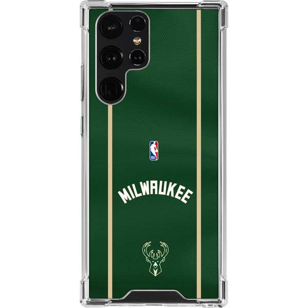 NBA Milwaukee Bucks Jersey Galaxy S22 Ultra Clear Case