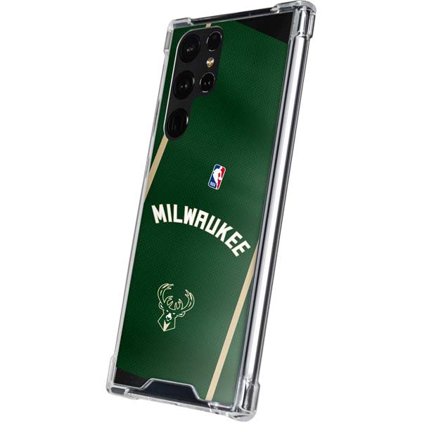 NBA Milwaukee Bucks Jersey Galaxy S22 Ultra Clear Case