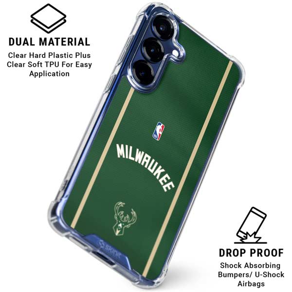 NBA Milwaukee Bucks Jersey Galaxy S25 Clear Case