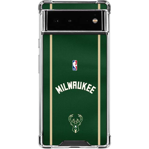 NBA Milwaukee Bucks Jersey Google Pixel 6 Clear Case