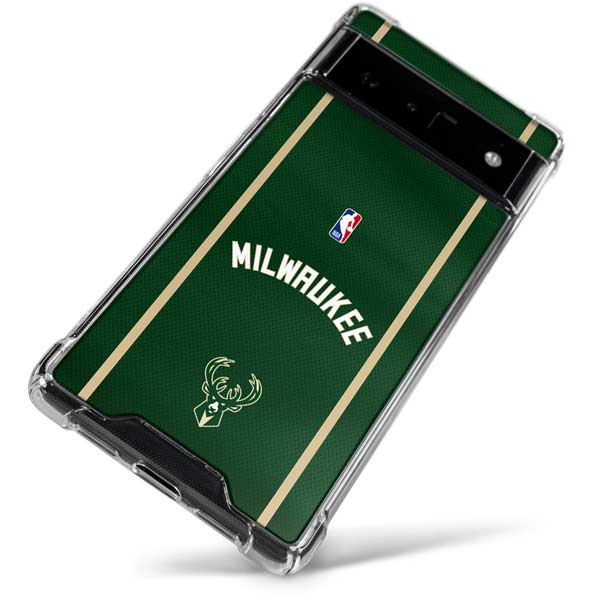 NBA Milwaukee Bucks Jersey Google Pixel 6 Clear Case