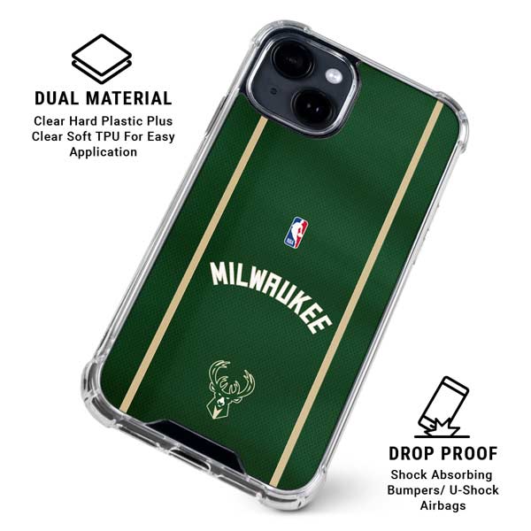 NBA Milwaukee Bucks Jersey iPhone 14 Clear Case