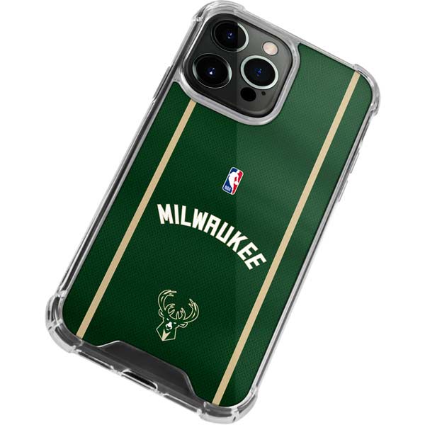 NBA Milwaukee Bucks Jersey iPhone 14 Pro Clear Case