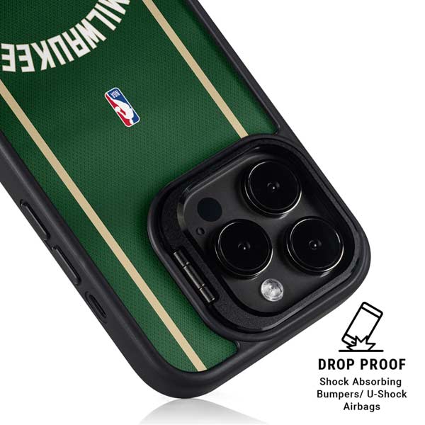NBA Milwaukee Bucks Jersey iPhone 14 Pro Kickstand Case