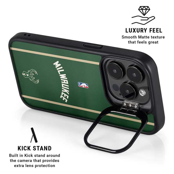 NBA Milwaukee Bucks Jersey iPhone 14 Pro Max Kickstand Case