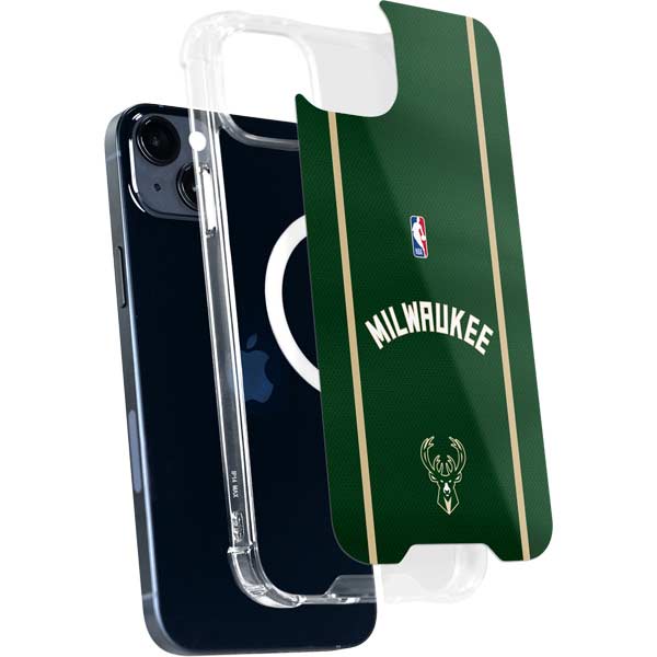 NBA Milwaukee Bucks Jersey iPhone 15 Plus MagSafe Case