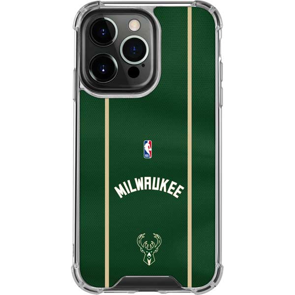 NBA Milwaukee Bucks Jersey iPhone 15 Pro Clear Case