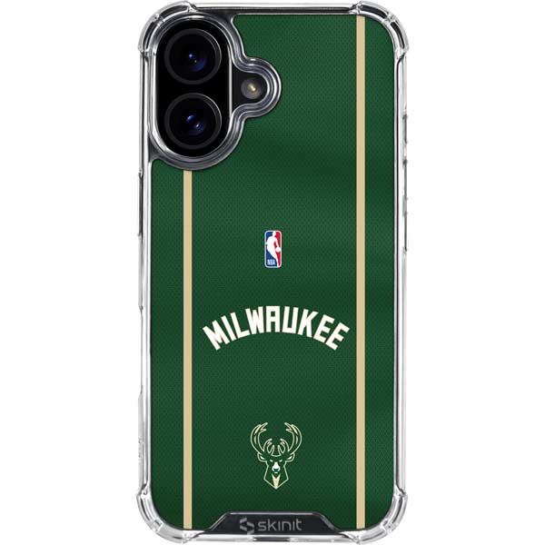 NBA Milwaukee Bucks Jersey iPhone 16 Plus Clear Case