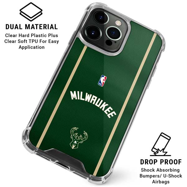 NBA Milwaukee Bucks Jersey iPhone 16 Pro Max Clear Case