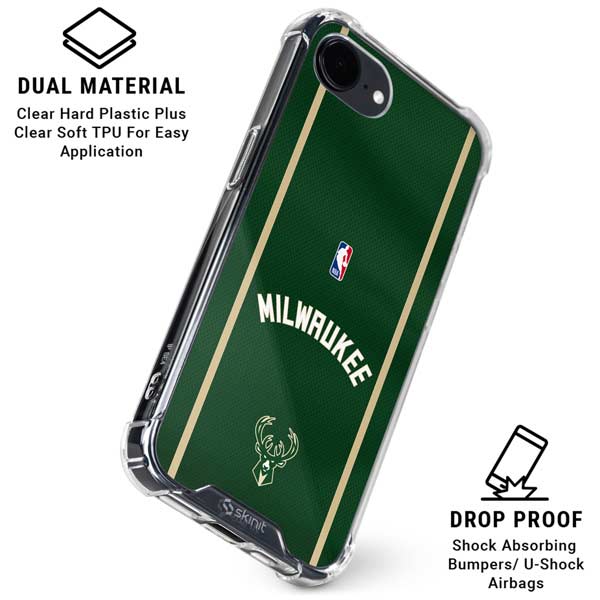 NBA Milwaukee Bucks Jersey iPhone 16e Clear Case