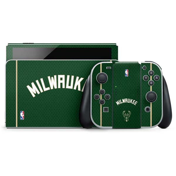 NBA Milwaukee Bucks Jersey Nintendo Switch OLED (2021) Skin