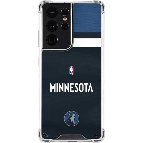 NBA Minnesota Timberwolves Jersey Galaxy S21 Ultra 5G Clear Case