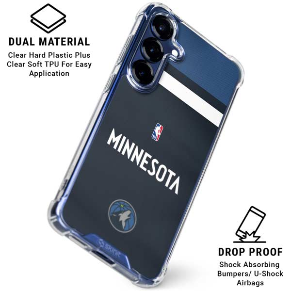 NBA Minnesota Timberwolves Jersey Galaxy S25 Plus Clear Case