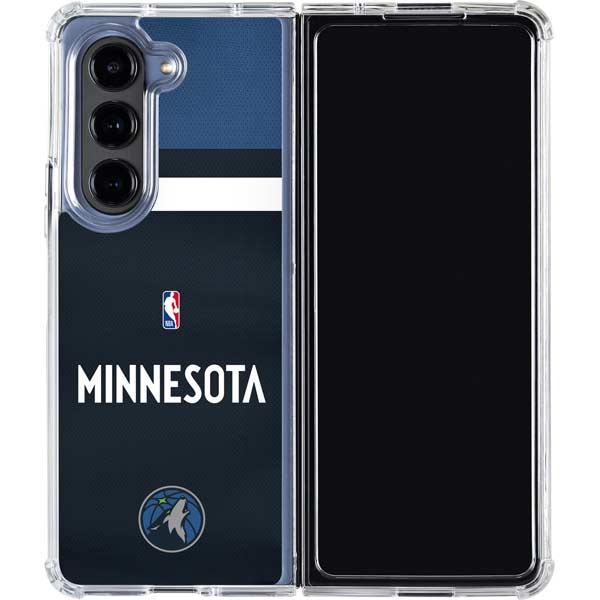 NBA Minnesota Timberwolves Jersey Galaxy Z Fold5 5G Clear Case
