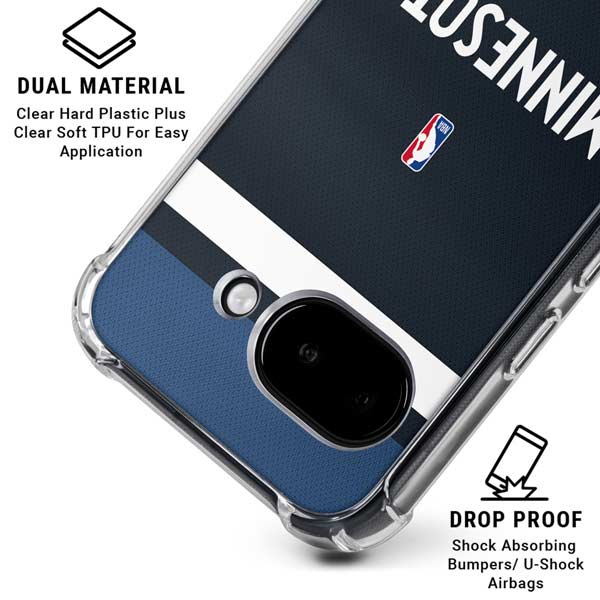 NBA Minnesota Timberwolves Jersey Google Pixel 9a Clear Case