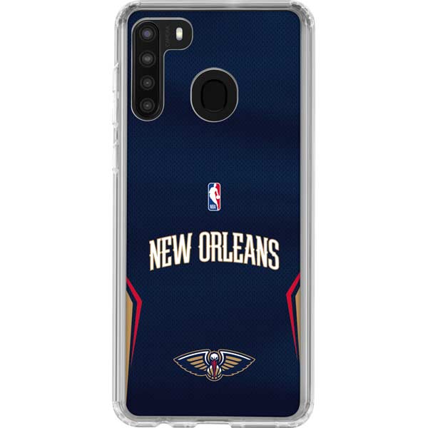 NBA New Orleans Pelicans Jersey Galaxy A21 Clear Case