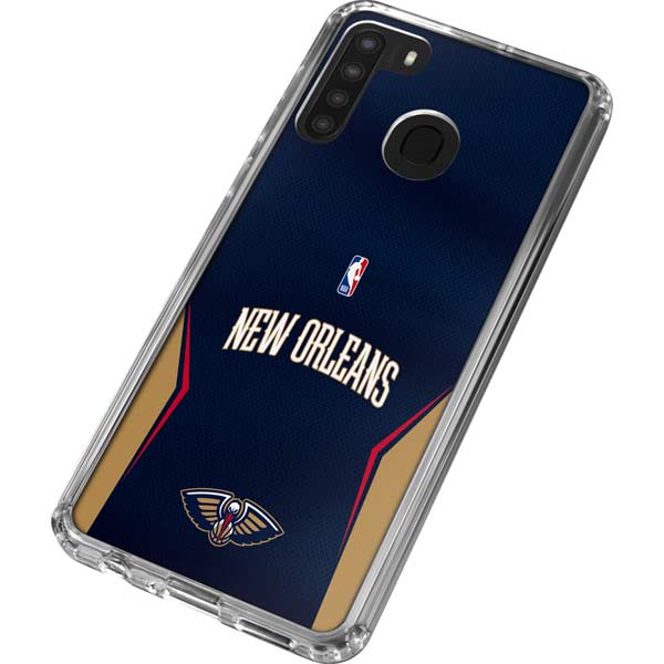 NBA New Orleans Pelicans Jersey Galaxy A21 Clear Case