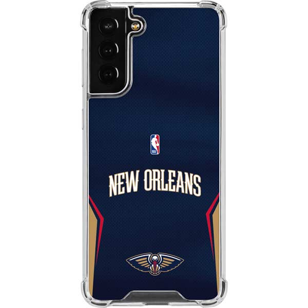 NBA New Orleans Pelicans Jersey Galaxy S21 FE Clear Case