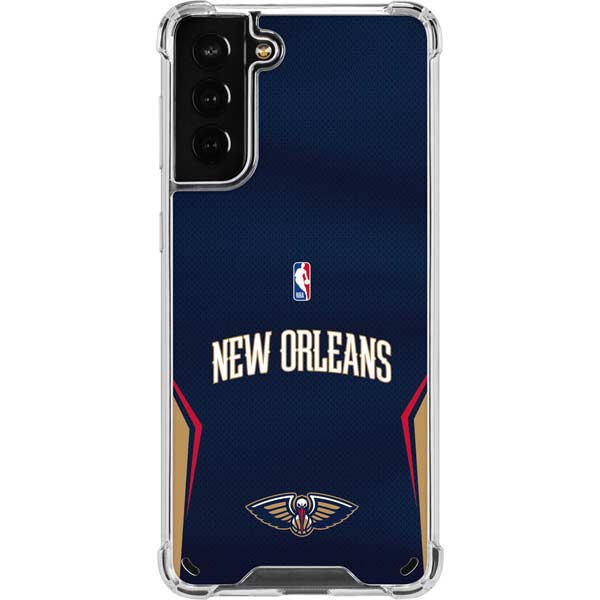 NBA New Orleans Pelicans Jersey Galaxy S21 Plus 5G Clear Case