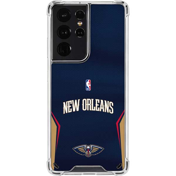 NBA New Orleans Pelicans Jersey Galaxy S21 Ultra 5G Clear Case