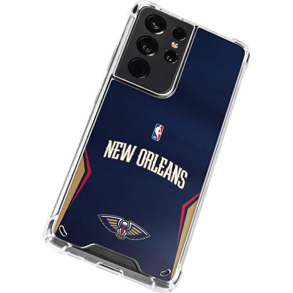 NBA New Orleans Pelicans Jersey Galaxy S21 Ultra 5G Clear Case