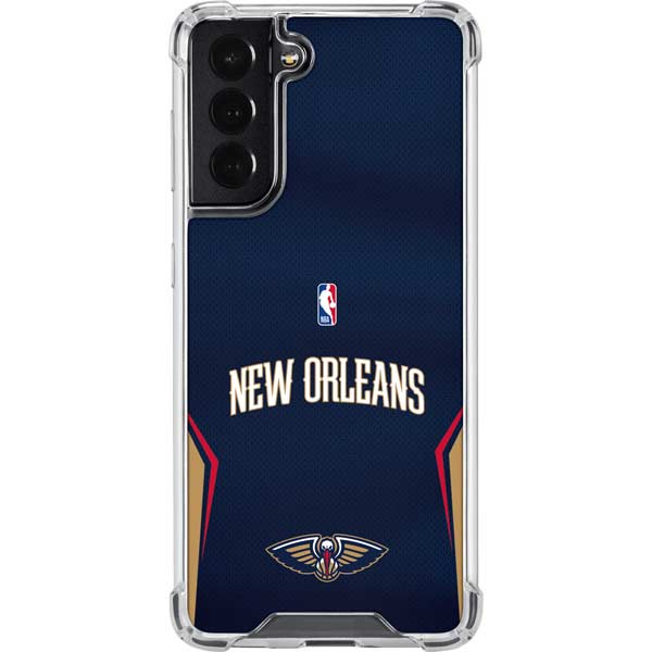 NBA New Orleans Pelicans Jersey Galaxy S22 Clear Case