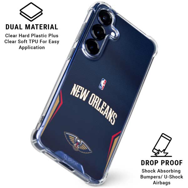 NBA New Orleans Pelicans Jersey Galaxy S25 Plus Clear Case