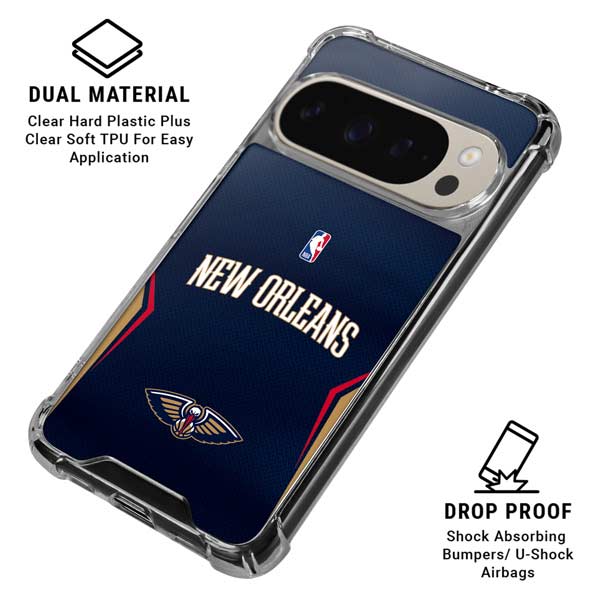 NBA New Orleans Pelicans Jersey Google Pixel 9/9 Pro Clear Case