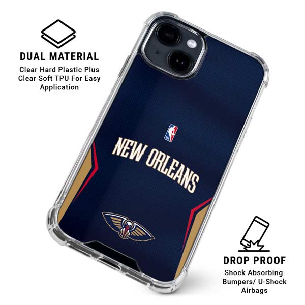 NBA New Orleans Pelicans Jersey iPhone 15 Plus Clear Case
