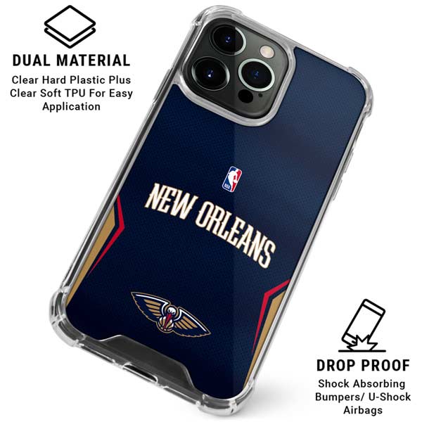 NBA New Orleans Pelicans Jersey iPhone 15 Pro Clear Case