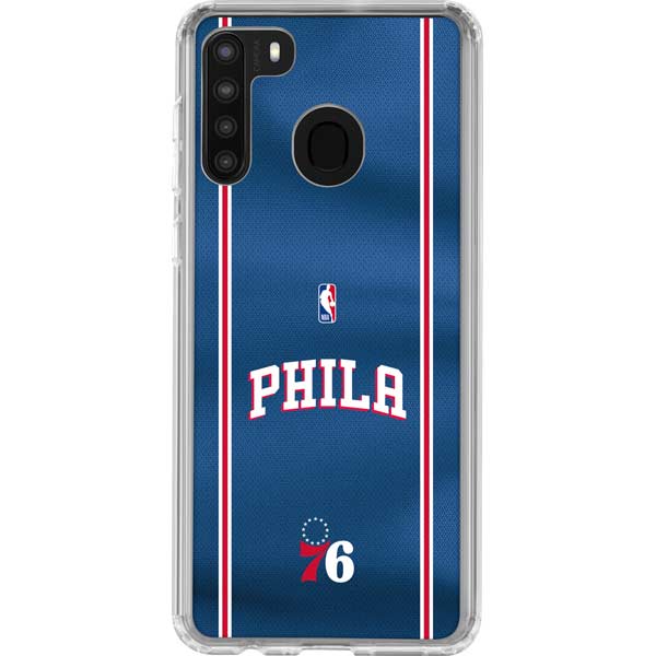NBA Philadelphia 76ers Jersey Galaxy A21 Clear Case