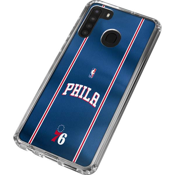 NBA Philadelphia 76ers Jersey Galaxy A21 Clear Case