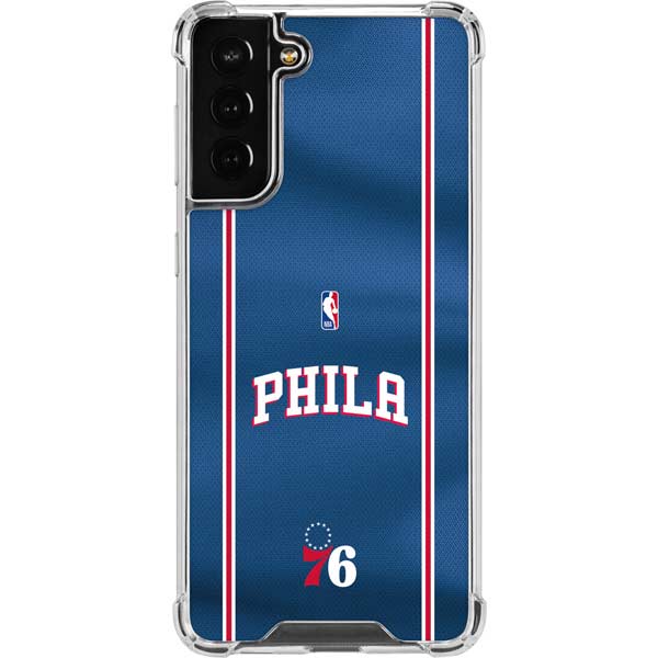 NBA Philadelphia 76ers Jersey Galaxy S21 FE Clear Case