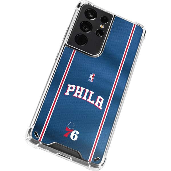 NBA Philadelphia 76ers Jersey Galaxy S21 Ultra 5G Clear Case