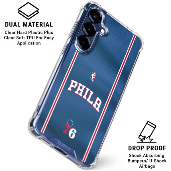 NBA Philadelphia 76ers Jersey Galaxy S25 Plus Clear Case