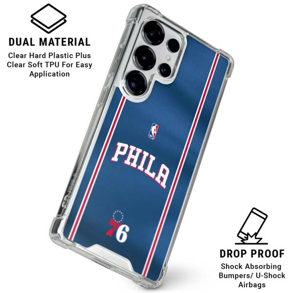 NBA Philadelphia 76ers Jersey Galaxy S25 Ultra Clear Case