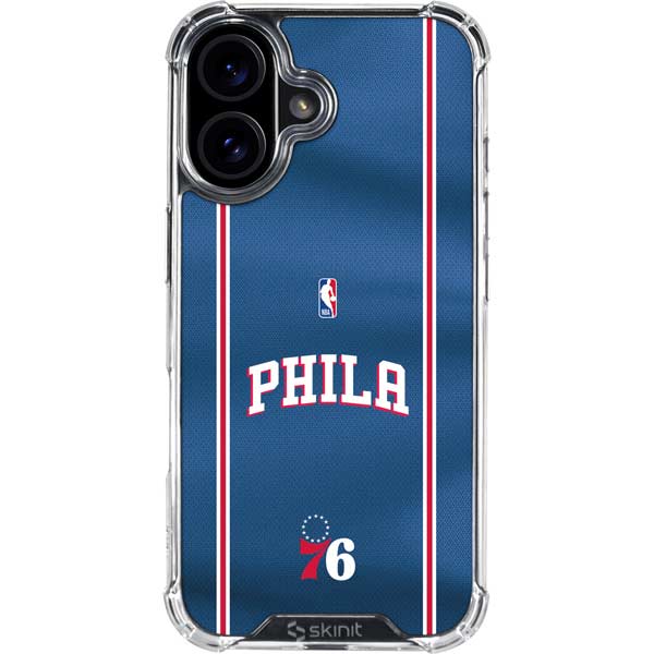 NBA Philadelphia 76ers Jersey iPhone 16 Plus Clear Case