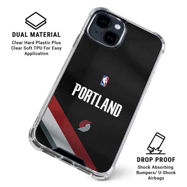NBA Portland Trail Blazers Jersey iPhone 15 Plus Clear Case