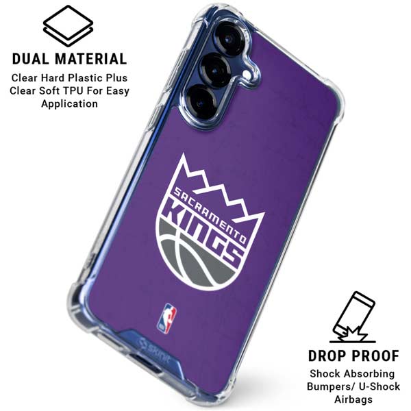 NBA Sacramento Kings Distressed Galaxy S25 Plus Clear Case