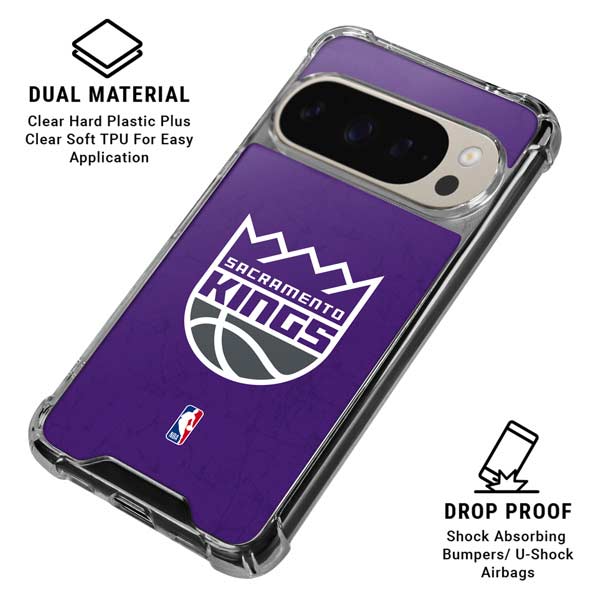 NBA Sacramento Kings Distressed Google Pixel 9 Pro XL Clear Case