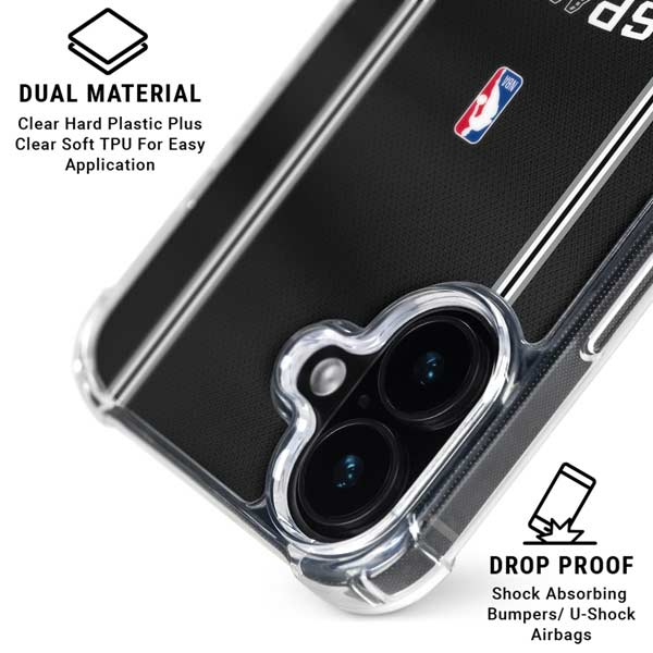 NBA San Antonio Spurs Jersey iPhone 16 Clear Case