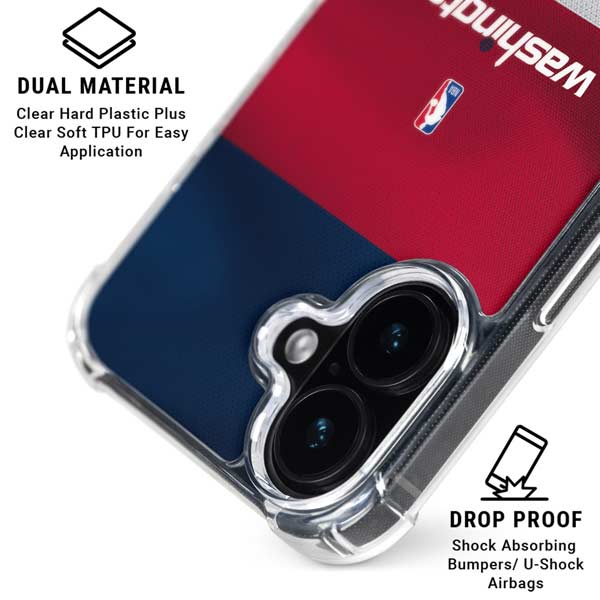 NBA Washington Wizards Jersey iPhone 16 Plus Clear Case