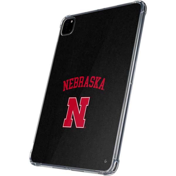 University of Nebraska Collegiate Text Black iPad Pro 11in (2024) Clear Case