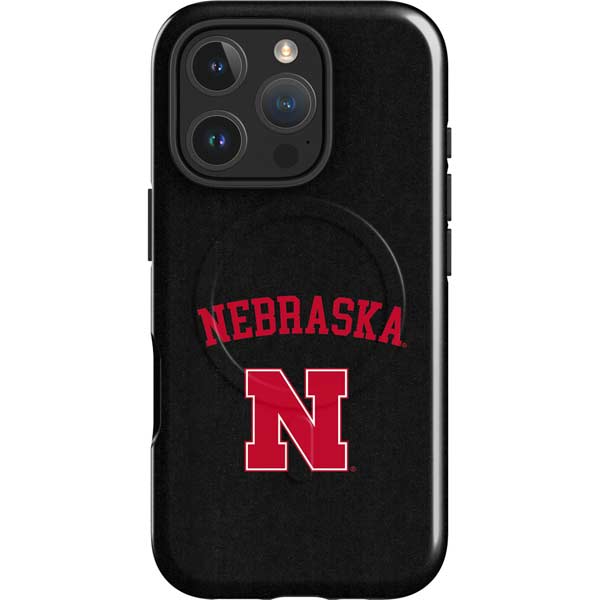 University of Nebraska Collegiate Text Black iPhone 16 Pro Magsafe Impact Case
