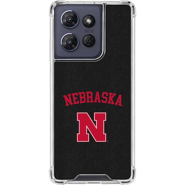 University of Nebraska Collegiate Text Black Moto G 5G (2025) Clear Case
