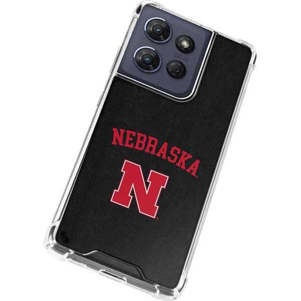 University of Nebraska Collegiate Text Black Moto G 5G (2025) Clear Case